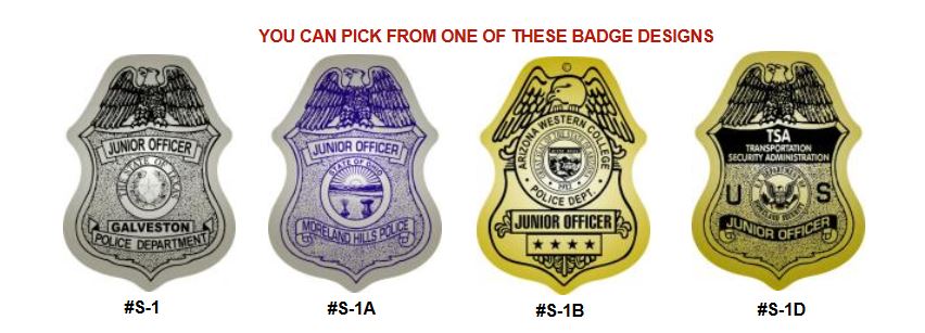junior officer badge labels and stickers