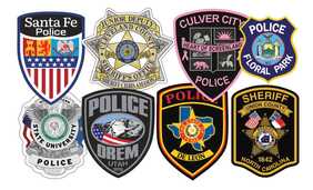 Police, Sheriff and Law Enforcement Patch Shaped Stickers - Badge