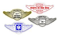 wing shaped labels and stickers